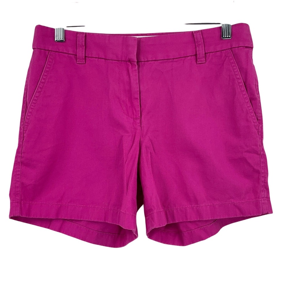 J.Crew Womens Pink Chino Shorts Sz 2 Fuchsia Cotton Preppy Outdoor Summer‎ Bold